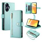 For Realme C55 / Narzo N55 Nine Card-slot Zipper Wallet Bag Leather Phone Case(Mint Green) - 1