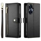 For Realme C55 / Narzo N55 Nine Card-slot Zipper Wallet Bag Leather Phone Case(Black) - 2