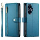 For Realme C55 / Narzo N55 Nine Card-slot Zipper Wallet Bag Leather Phone Case(Blue) - 2