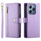 For Realme C63 Nine Card-slot Zipper Wallet Bag Leather Phone Case(Purple) - 2