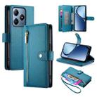 For Realme C63 Nine Card-slot Zipper Wallet Bag Leather Phone Case(Blue) - 1