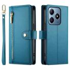 For Realme C63 Nine Card-slot Zipper Wallet Bag Leather Phone Case(Blue) - 2