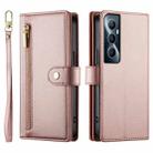 For Realme C65 Nine Card-slot Zipper Wallet Bag Leather Phone Case(Pink) - 2