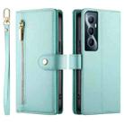 For Realme C65 Nine Card-slot Zipper Wallet Bag Leather Phone Case(Mint Green) - 2