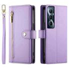 For Realme C65 Nine Card-slot Zipper Wallet Bag Leather Phone Case(Purple) - 2