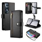 For Realme C65 Nine Card-slot Zipper Wallet Bag Leather Phone Case(Black) - 1