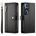 For Realme C65 Nine Card-slot Zipper Wallet Bag Leather Phone Case(Black) - 2