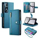 For Realme C65 Nine Card-slot Zipper Wallet Bag Leather Phone Case(Blue) - 1