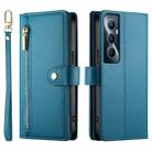 For Realme C65 Nine Card-slot Zipper Wallet Bag Leather Phone Case(Blue) - 2