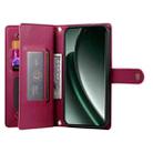 For Realme GT 6 Global Nine Card-slot Zipper Wallet Bag Leather Phone Case(Red) - 3