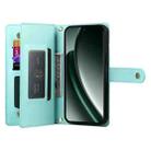 For Realme GT 6 Global Nine Card-slot Zipper Wallet Bag Leather Phone Case(Mint Green) - 3