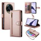 For Realme 13 Pro / 13 Pro+ Global Nine Card-slot Zipper Wallet Bag Leather Phone Case(Pink) - 1