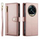 For Realme 13 Pro / 13 Pro+ Global Nine Card-slot Zipper Wallet Bag Leather Phone Case(Pink) - 2