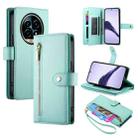 For Realme 13 Pro / 13 Pro+ Global Nine Card-slot Zipper Wallet Bag Leather Phone Case(Mint Green) - 1