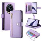 For Realme 13 Pro / 13 Pro+ Global Nine Card-slot Zipper Wallet Bag Leather Phone Case(Purple) - 1