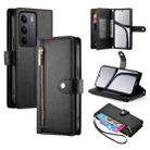 For Realme C75 / Realme 14x Nine Card-slot Zipper Wallet Bag Leather Phone Case(Black) - 1