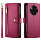 For Realme 14 Pro+ Nine Card-slot Zipper Wallet Bag Leather Phone Case(Red) - 2