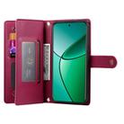 For Realme 14 / Realme P3 5G Nine Card-slot Zipper Wallet Bag Leather Phone Case(Red) - 3