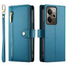 For Realme 14 / Realme P3 5G Nine Card-slot Zipper Wallet Bag Leather Phone Case(Blue) - 2