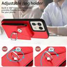 For Motorola Edge 50 Ultra EU Version Organ Card Bag Ring Holder Phone Case with Long Lanyard(Red) - 3