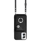 For Motorola Moto G Power 2024 5G Organ Card Bag Ring Holder Phone Case with Long Lanyard(Black) - 2