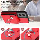 For Motorola Moto G Stylus 5G 2024 Organ Card Bag Ring Holder Phone Case with Long Lanyard(Red) - 3