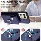 For Motorola Moto X50 Ultra Organ Card Bag Ring Holder Phone Case with Long Lanyard(Blue) - 3