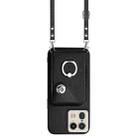 For Motorola Moto X50 Ultra Organ Card Bag Ring Holder Phone Case with Long Lanyard(Black) - 2