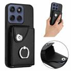 For Motorola Edge 60 Fusion / Edge 60 Organ Card Bag Ring Holder Phone Case with Long Lanyard(Black) - 3