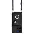 For Motorola Moto G 5G 2025 Organ Card Bag Ring Holder Phone Case with Long Lanyard(Black) - 2
