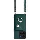 For Motorola Moto G 5G 2025 Organ Card Bag Ring Holder Phone Case with Long Lanyard(Green) - 2