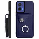 For Motorola Moto G85 / S50 Neo 5G Organ Card Bag Ring Holder Phone Case with Long Lanyard(Blue) - 3