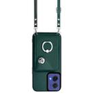 For Motorola Moto G85 / S50 Neo 5G Organ Card Bag Ring Holder Phone Case with Long Lanyard(Green) - 2