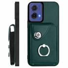 For Motorola Moto G85 / S50 Neo 5G Organ Card Bag Ring Holder Phone Case with Long Lanyard(Green) - 3