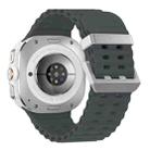 For Samsung Galaxy Watch Ultra 47mm Ocean Dual Silver Buckle Silicone Watch Band(Grey) - 1