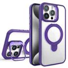 For iPhone 15 Pro Max Lens Protection & Ring Bracket MagSafe Phone Case(Dark Purple) - 1