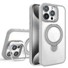 For iPhone 15 Pro Lens Protection & Ring Bracket MagSafe Phone Case(Grey) - 1