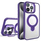 For iPhone 15 Pro Lens Protection & Ring Bracket MagSafe Phone Case(Dark Purple) - 1