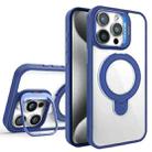 For iPhone 15 Pro Lens Protection & Ring Bracket MagSafe Phone Case(Dark Blue) - 1