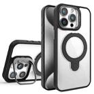 For iPhone 15 Pro Lens Protection & Ring Bracket MagSafe Phone Case(Black) - 1