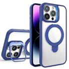 For iPhone 14 Pro Lens Protection & Ring Bracket MagSafe Phone Case(Dark Blue) - 1