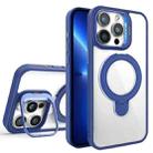 For iPhone 13 Pro Max Lens Protection & Ring Bracket MagSafe Phone Case(Dark Blue) - 1