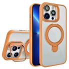 For iPhone 13 Pro Max Lens Protection & Ring Bracket MagSafe Phone Case(Orange) - 1