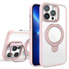 For iPhone 13 Pro Lens Protection & Ring Bracket MagSafe Phone Case(Light Pink) - 1