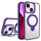 For iPhone 13 Lens Protection & Ring Bracket MagSafe Phone Case(Dark Purple) - 1