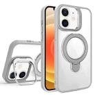 For iPhone 12 Lens Protection & Ring Bracket MagSafe Phone Case(Grey) - 1