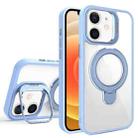 For iPhone 12 Lens Protection & Ring Bracket MagSafe Phone Case(Sierra Blue) - 1