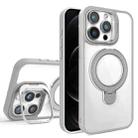 For iPhone 12 Pro Max Lens Protection & Ring Bracket MagSafe Phone Case(Grey) - 1