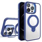 For iPhone 12 Pro Max Lens Protection & Ring Bracket MagSafe Phone Case(Dark Blue) - 1