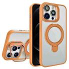 For iPhone 12 Pro Max Lens Protection & Ring Bracket MagSafe Phone Case(Orange) - 1